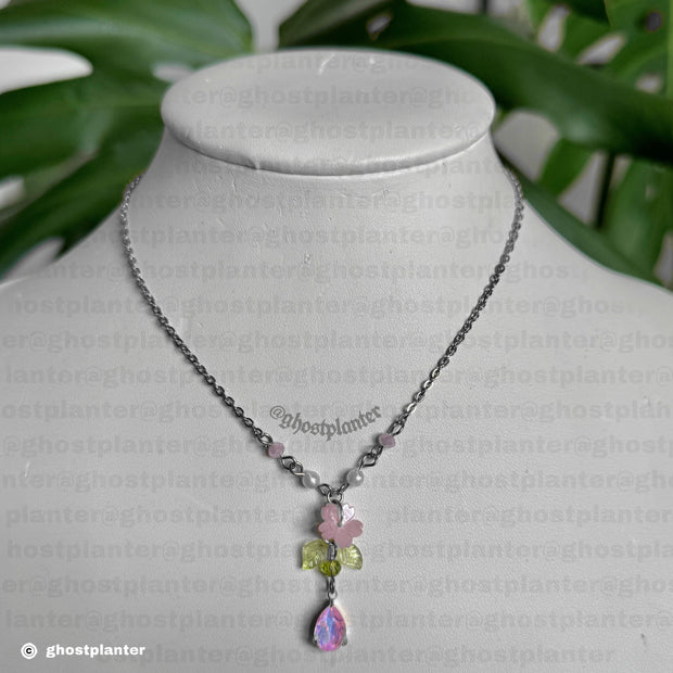 Golden or Silver Stainless Steel Simple Sakura Necklace