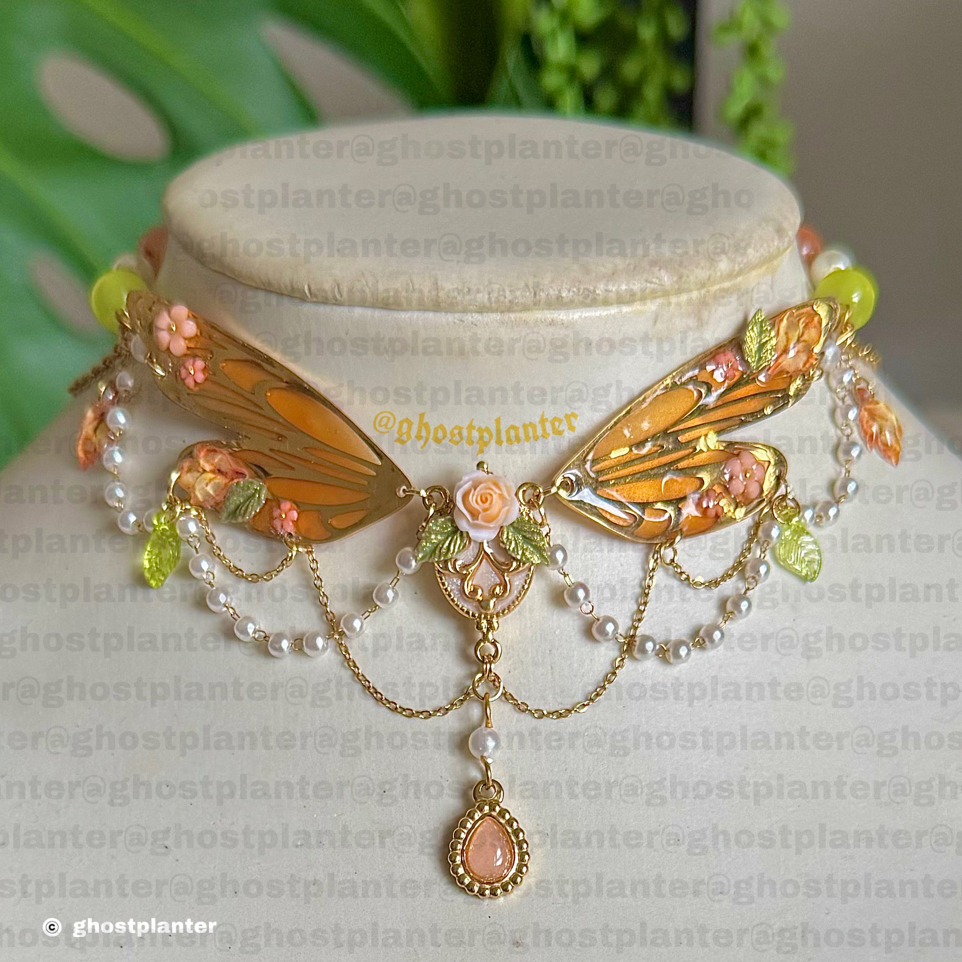 Golden Steel Autumn Fairy Princess Necklace