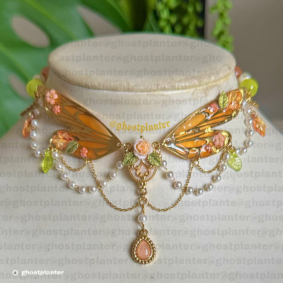 Golden Steel Autumn Fairy Princess Necklace