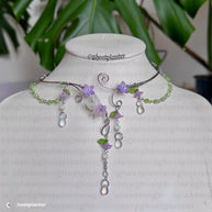 Silver Stainless Steel Purple Morgana Necklace