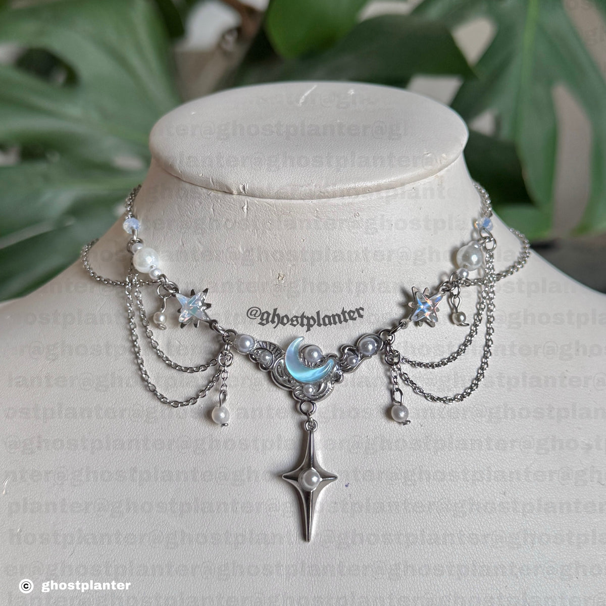 Silver Stainless Steel Evangeline Necklace