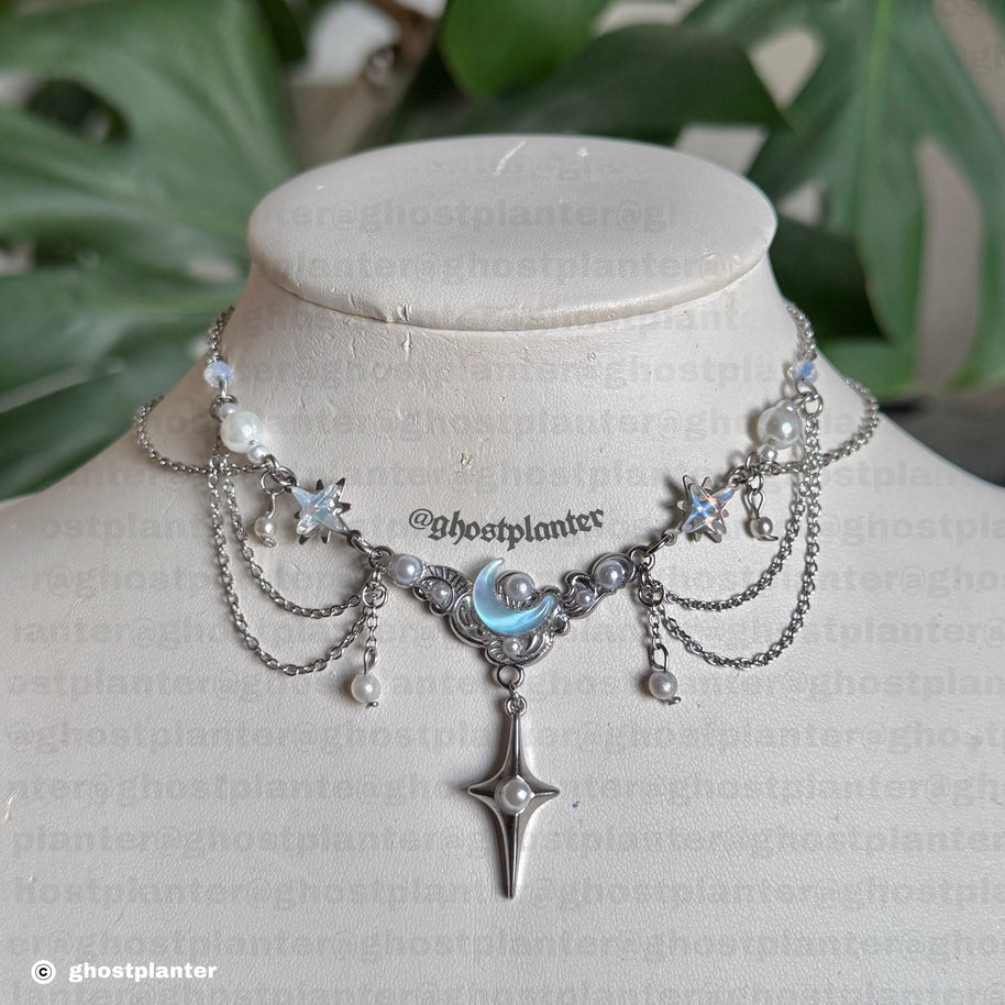 Silver Stainless Steel Evangeline Necklace