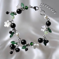 Golden or Silver Stainless Steel Black Currant Bracelet