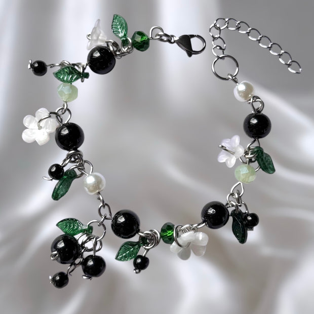Golden or Silver Stainless Steel Black Currant Bracelet