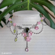 Golden or Silver Stainless Steel Sakura Garden Necklace