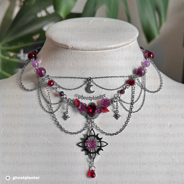 Silver or Golden Stainless Steel Autumn Witch Necklace