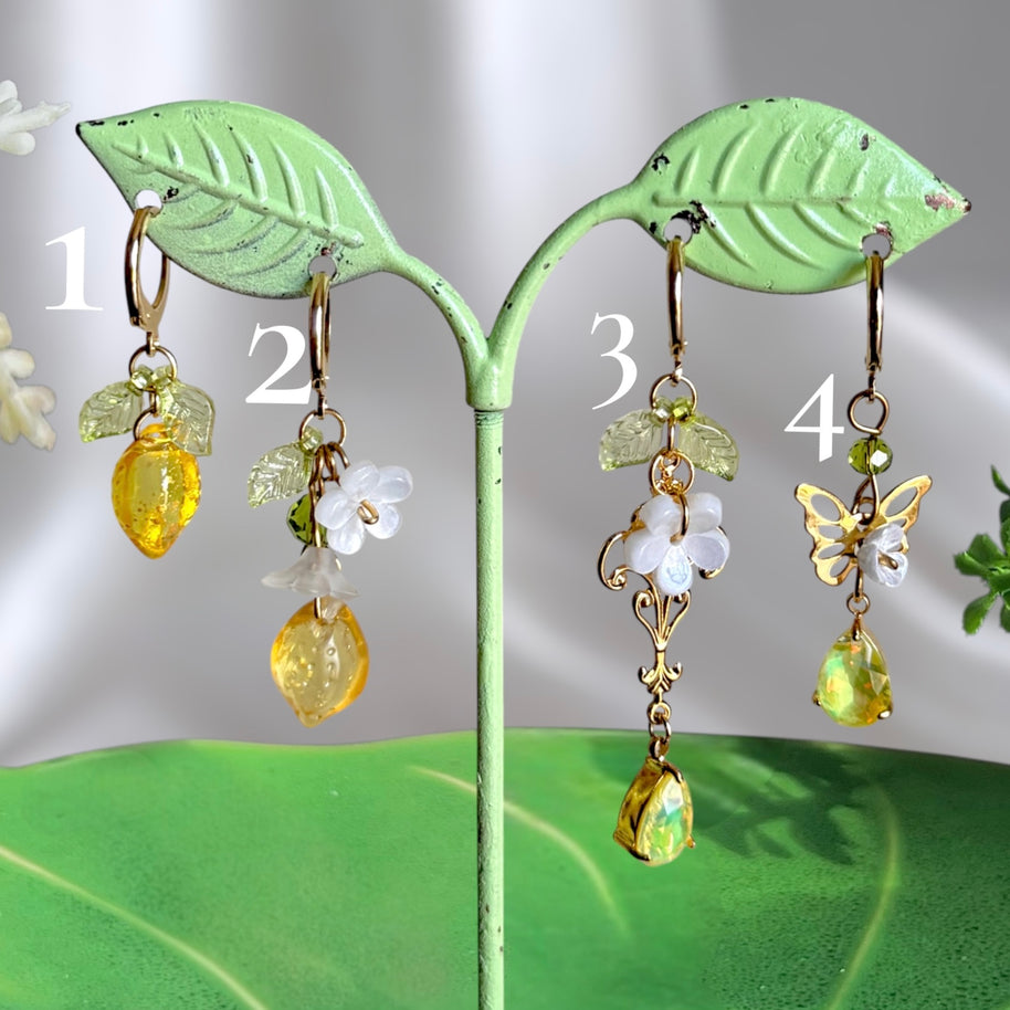 Silver or Golden Stainless Steel Lemon Earrings  (1pcs)