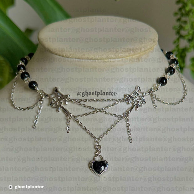 Silver Alloy Corset Necklace