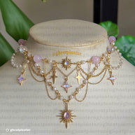 Golden Steel Celestial Goddess Necklace