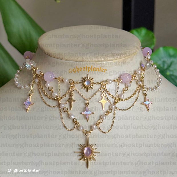 Golden Steel Celestial Goddess Necklace