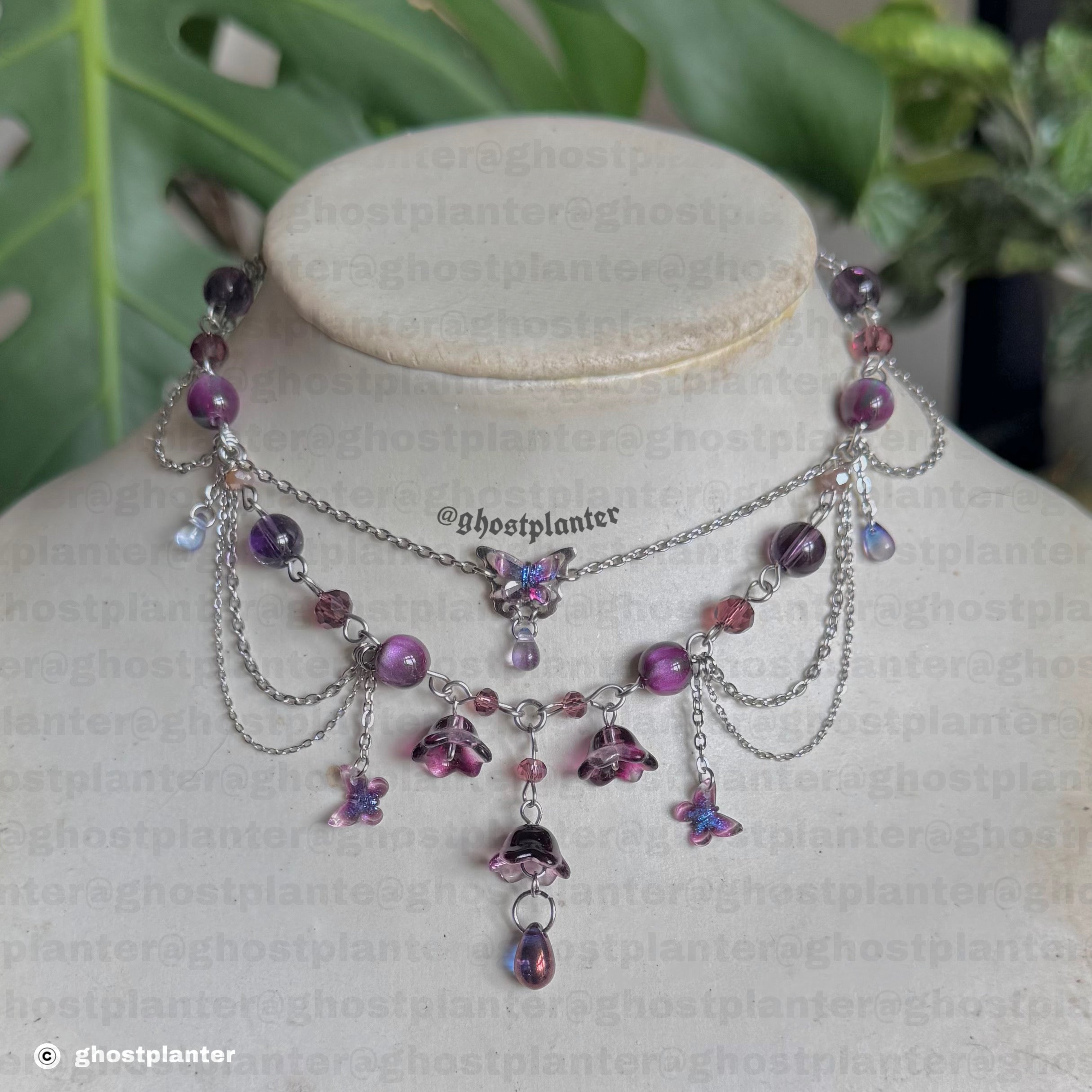 Silver Stainless Steel Twilight Butterfly Necklace