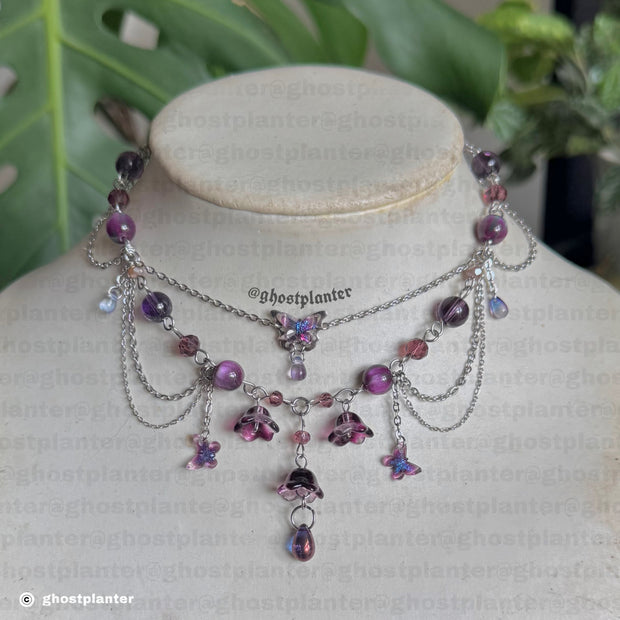 Silver Stainless Steel Twilight Butterfly Necklace