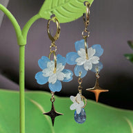 Golden Steel Symmetrical or Asymmetrical Spring Sakura Earrings