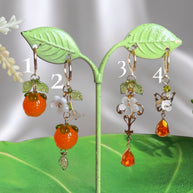 Silver or Golden Stainless Steel Orange Earrings  (1pcs)