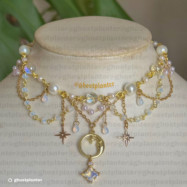 Golden Alloy Celestial Zodiac Necklace