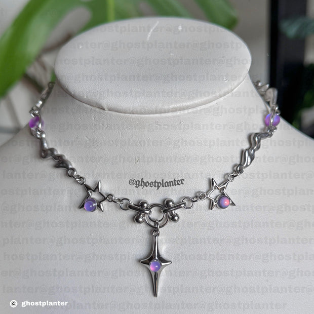 Silver Stainless Steel Simple Jimin Necklace