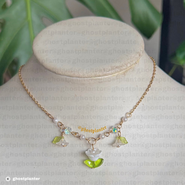 Gold or Silver Steel Tulip Necklace