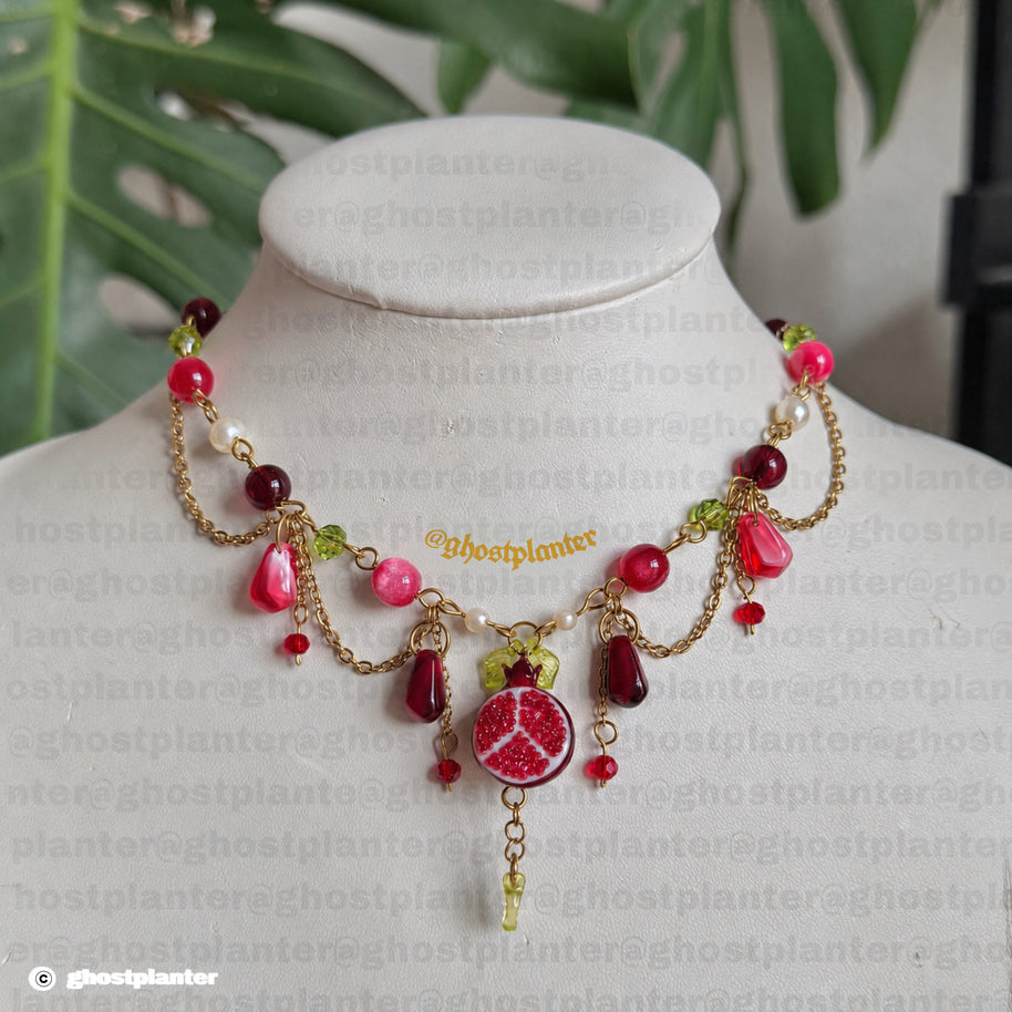 Golden or Silver Stainless Steel Pomegranate Necklace