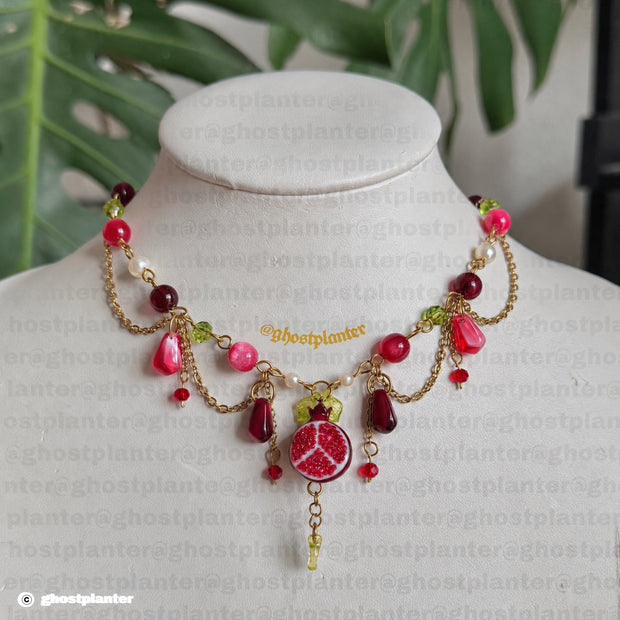 Golden or Silver Stainless Steel Pomegranate Necklace