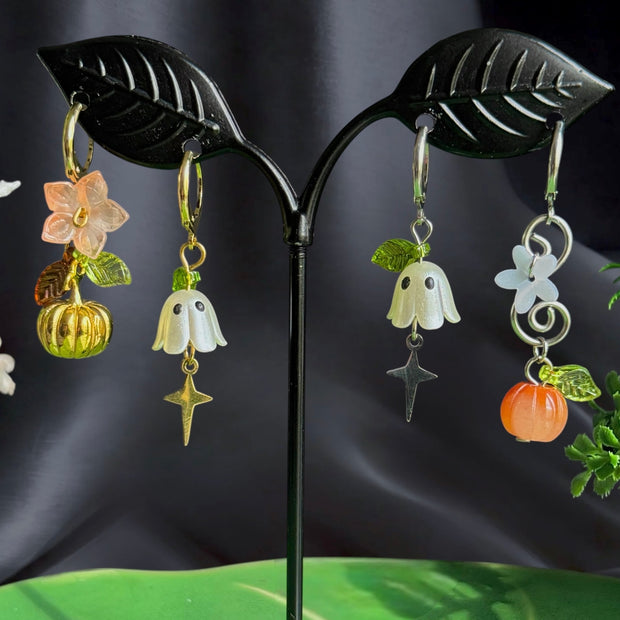 Golden or Silver Stainless Steel Halloween Earrings 1pcs