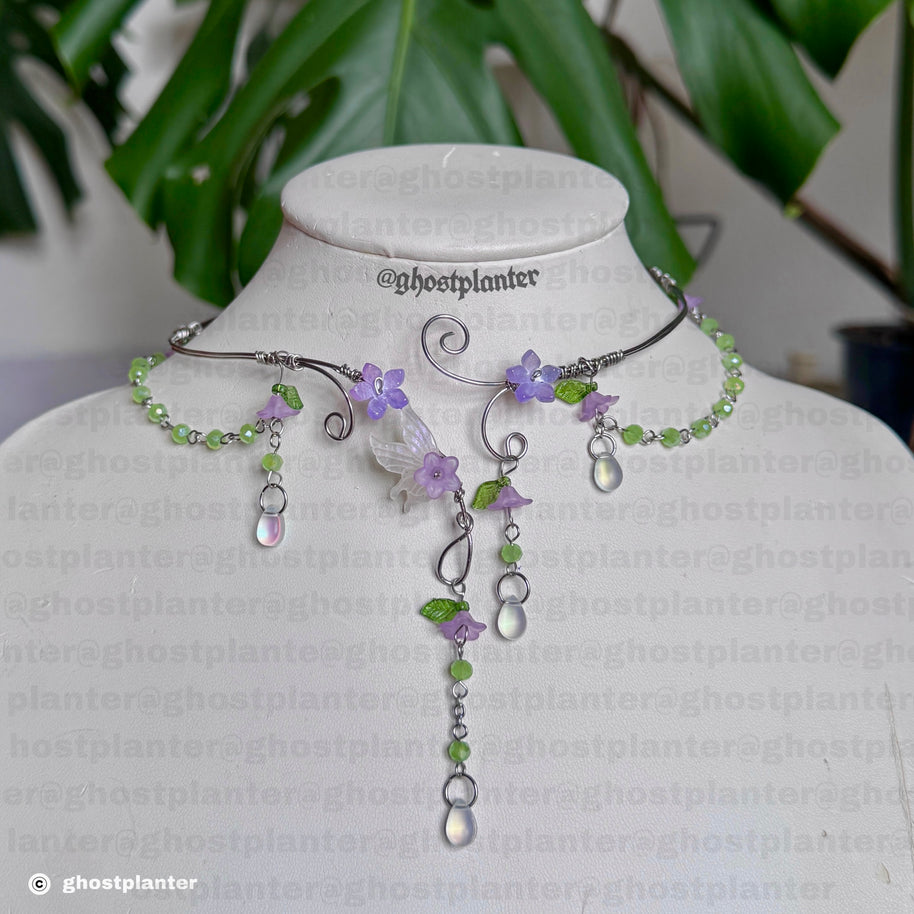 Silver Stainless Steel Purple Morgana Necklace