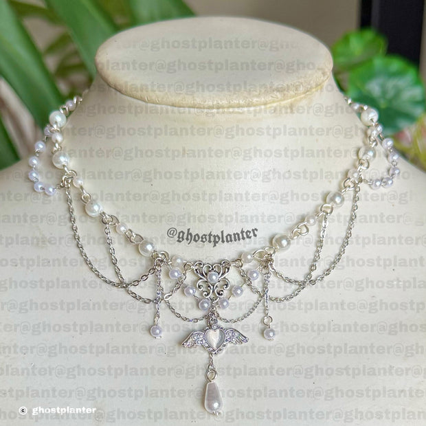 Silver Alloy Sweet Angel Necklace