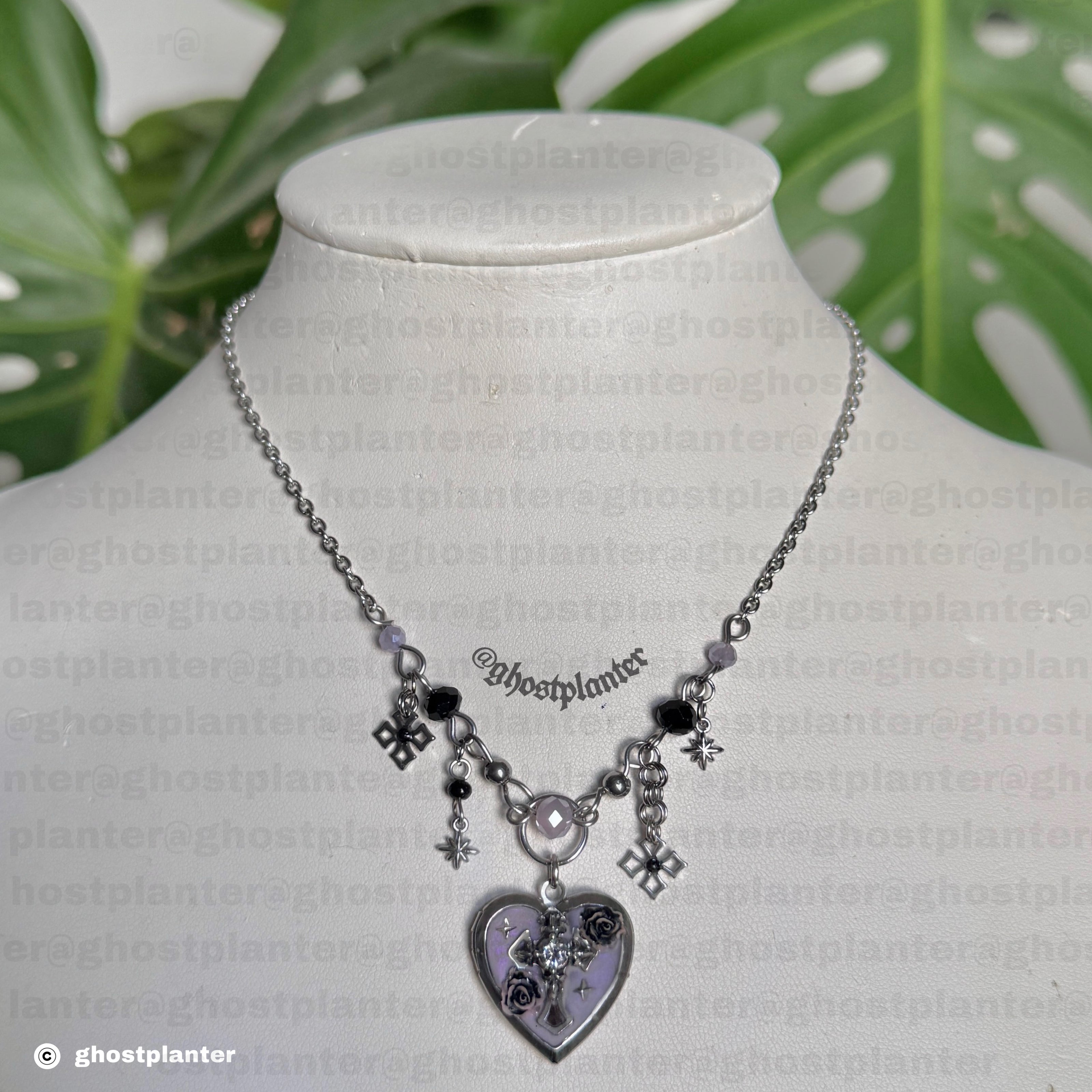 Silver Stainless Steel Goth Locket Necklaces