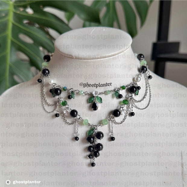 Golden or Silver Stainless Steel Black Currant Necklace