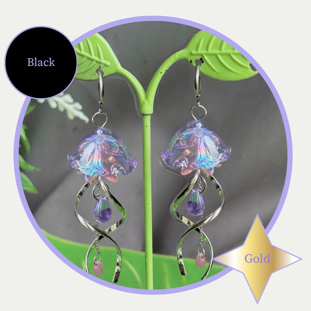 Customizable Steel Jellyfish Earrings Designs 1-6