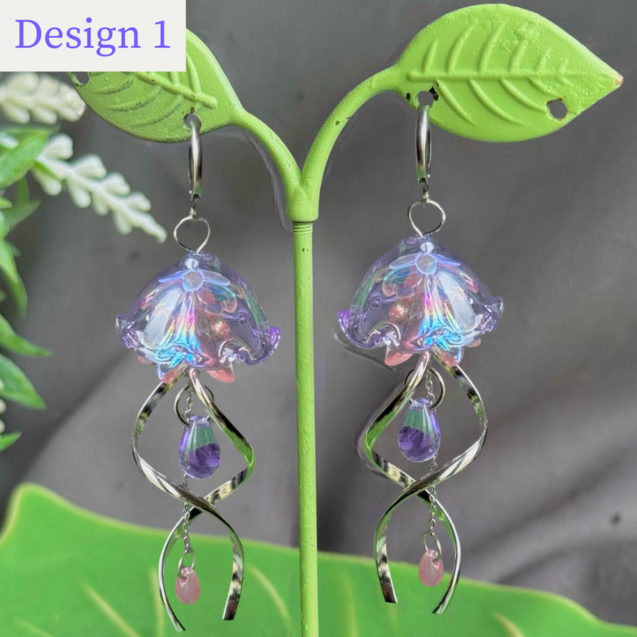 Customizable Steel Jellyfish Earrings Designs 1-6