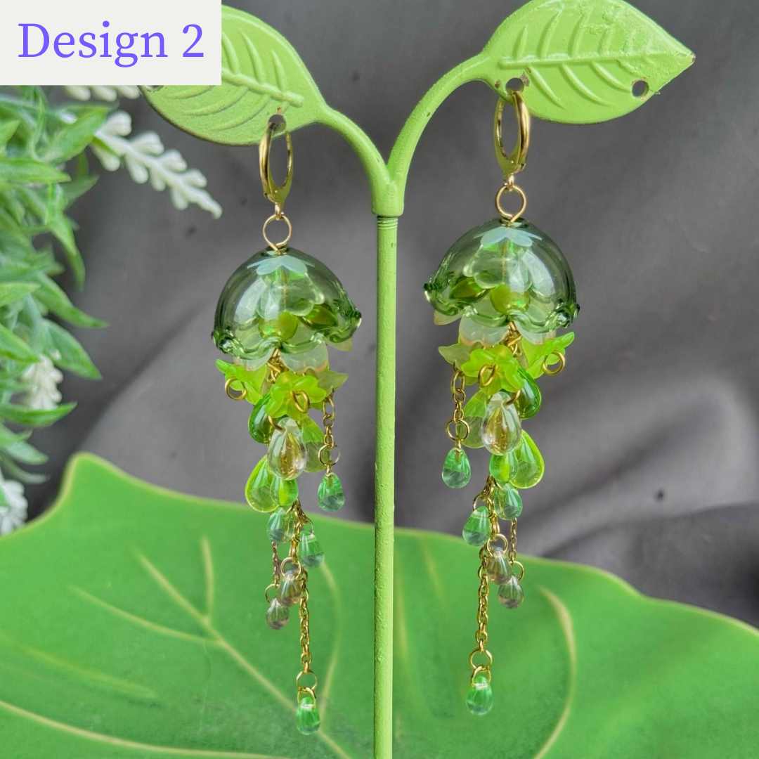 Customizable Steel Jellyfish Earrings Designs 1-6