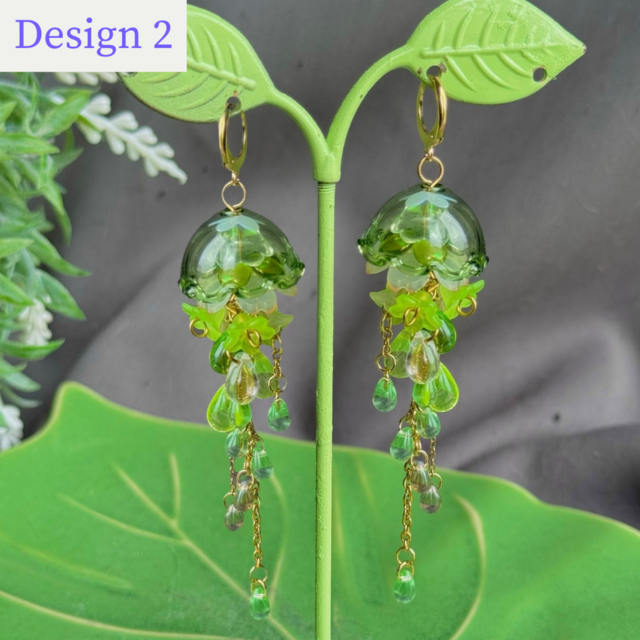 Customizable Steel Jellyfish Earrings Designs 1-6