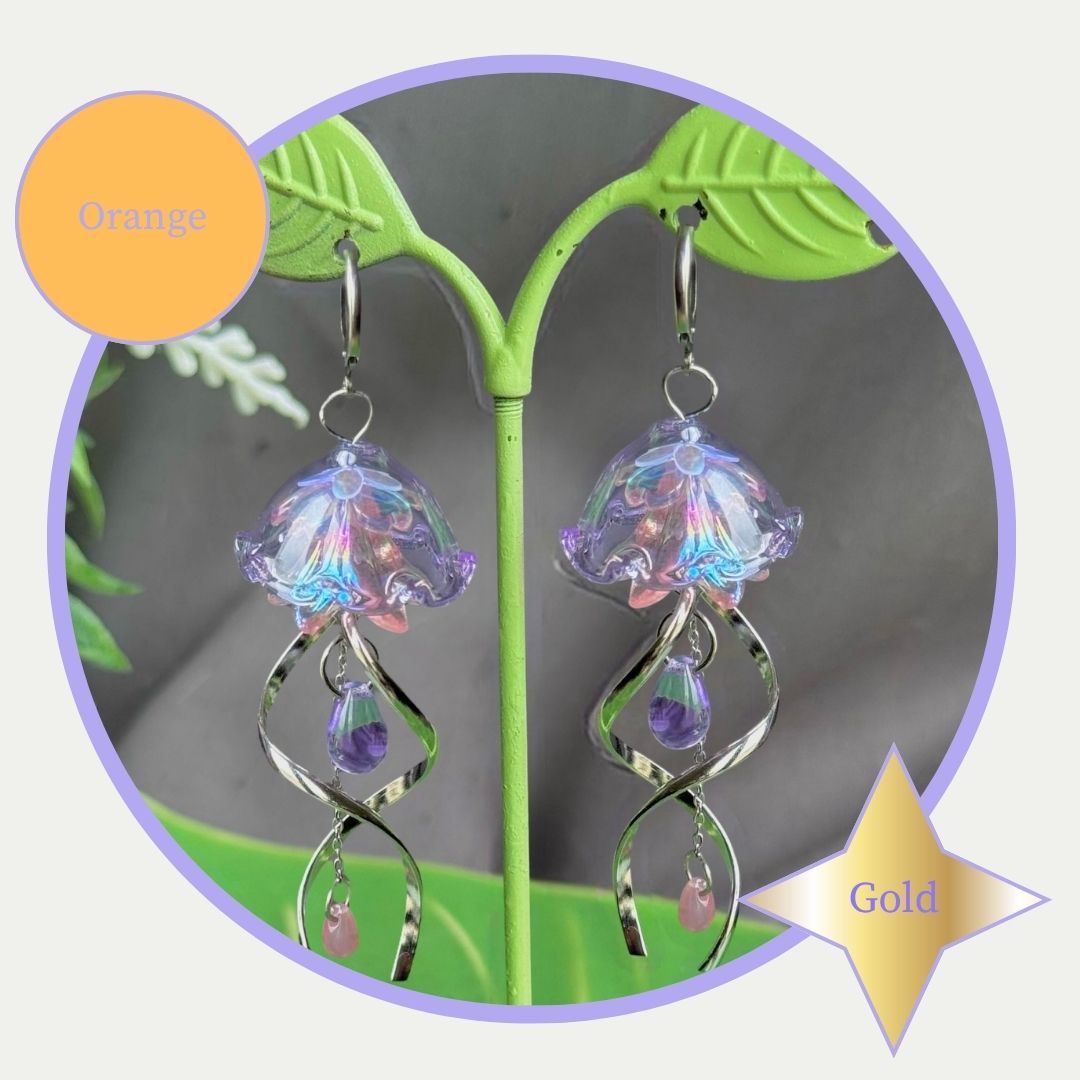 Customizable Steel Jellyfish Earrings Designs 1-6