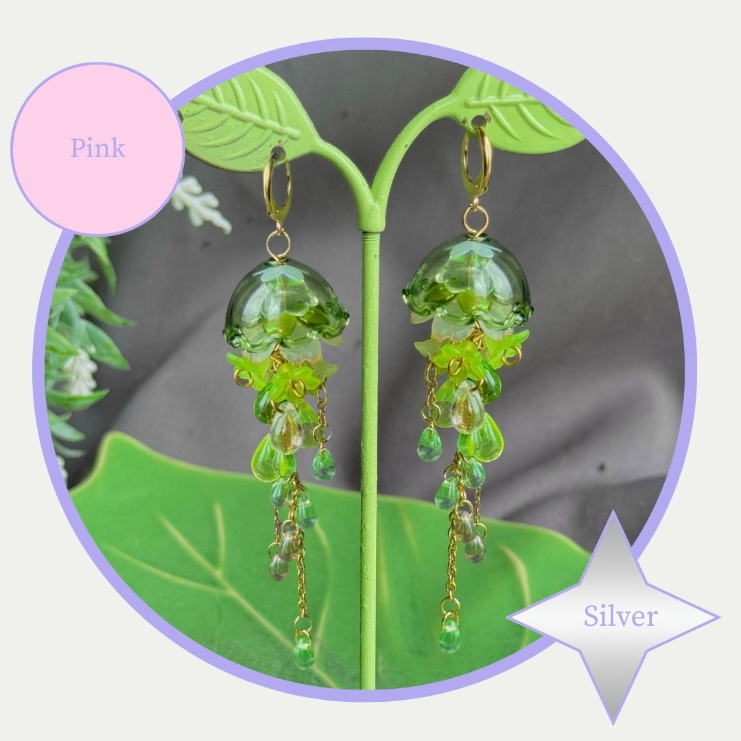 Customizable Steel Jellyfish Earrings Designs 1-6