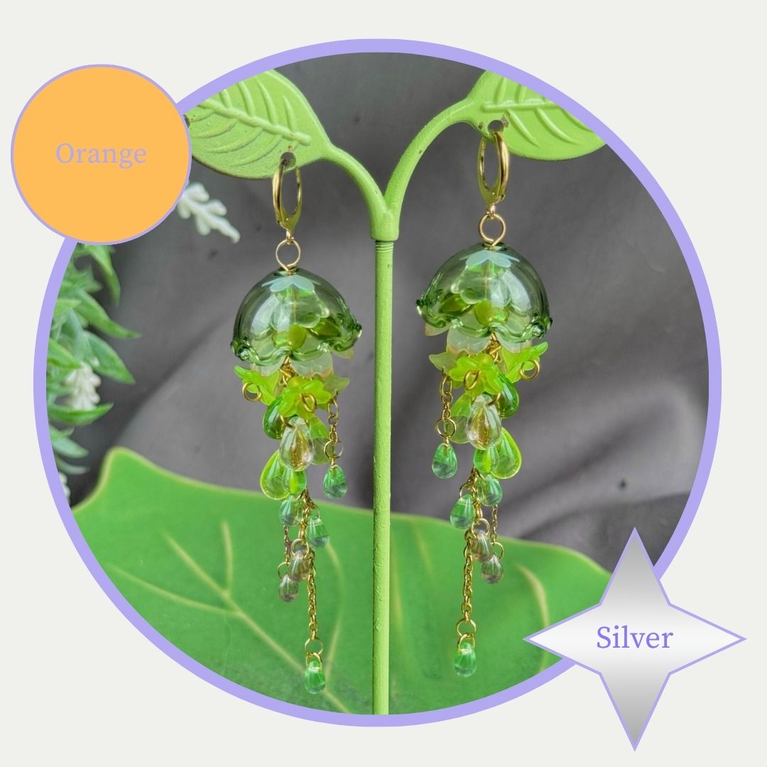 Customizable Steel Jellyfish Earrings Designs 1-6