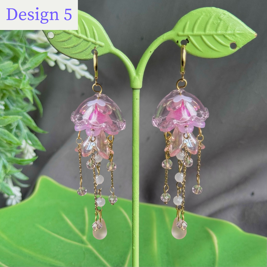 Customizable Steel Jellyfish Earrings Designs 1-6