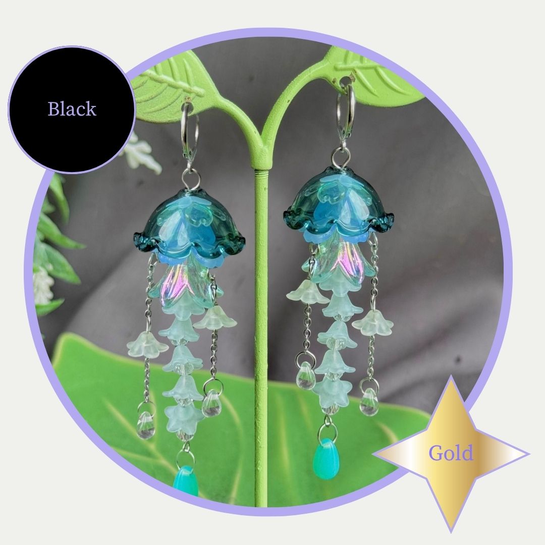 Customizable Steel Jellyfish Earrings Designs 1-6