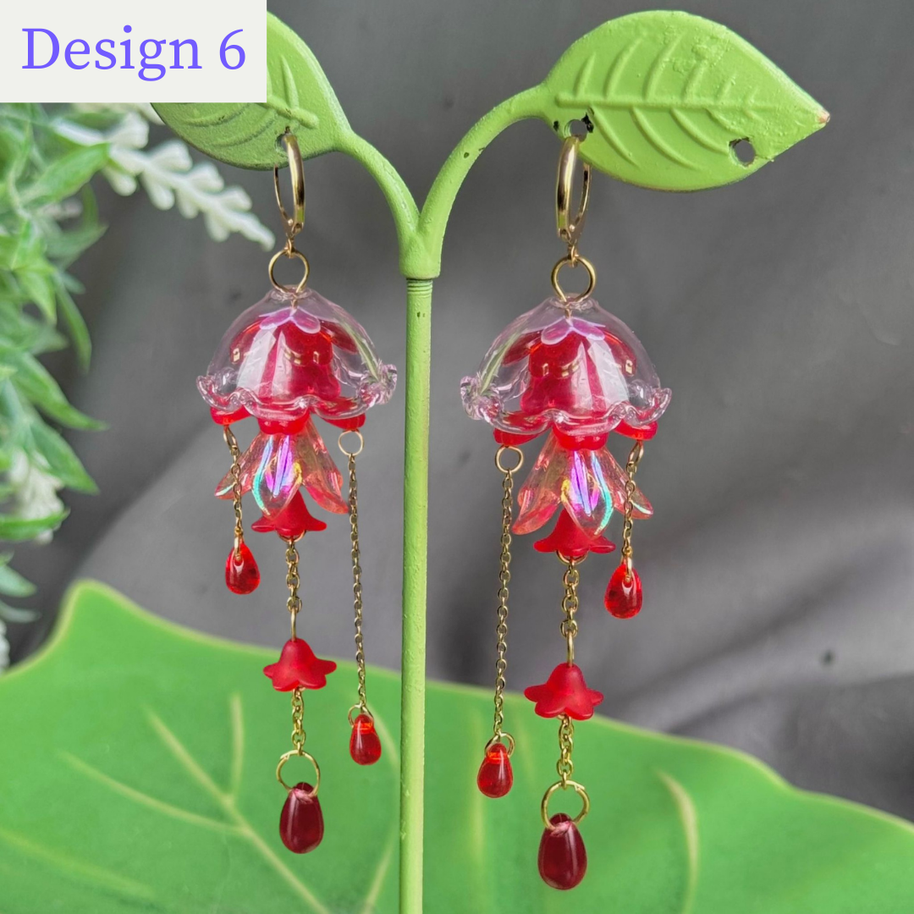 Customizable Steel Jellyfish Earrings Designs 1-6