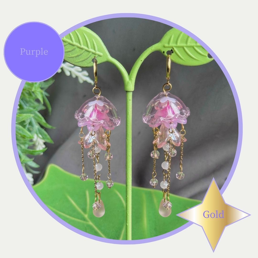 Customizable Steel Jellyfish Earrings Designs 1-6