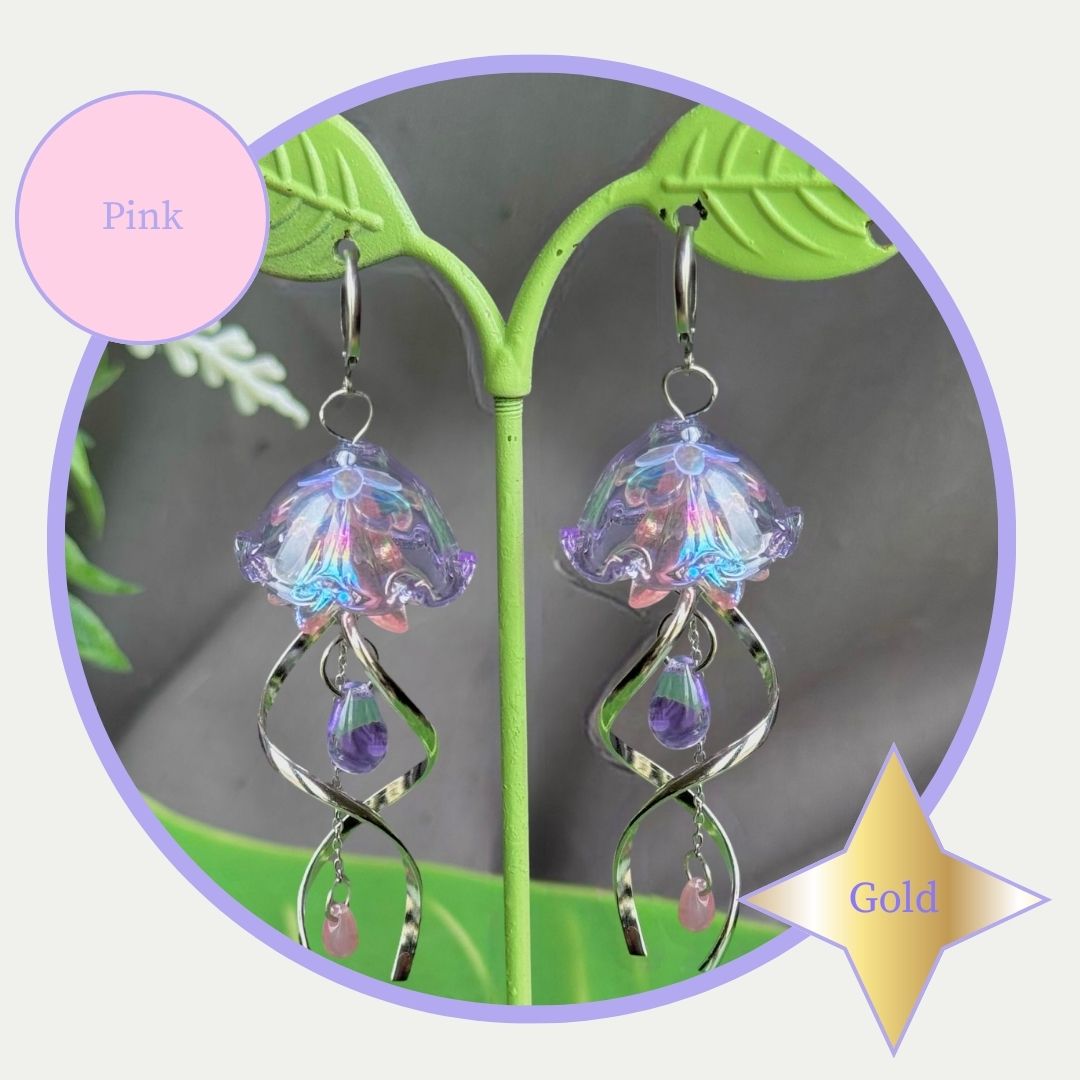 Customizable Steel Jellyfish Earrings Designs 1-6