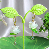 Golden or Silver Steel Water Lilies Earrings