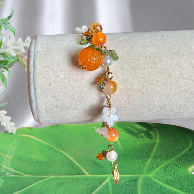 Silver or Golden Stainless Steel Orange Bracelet