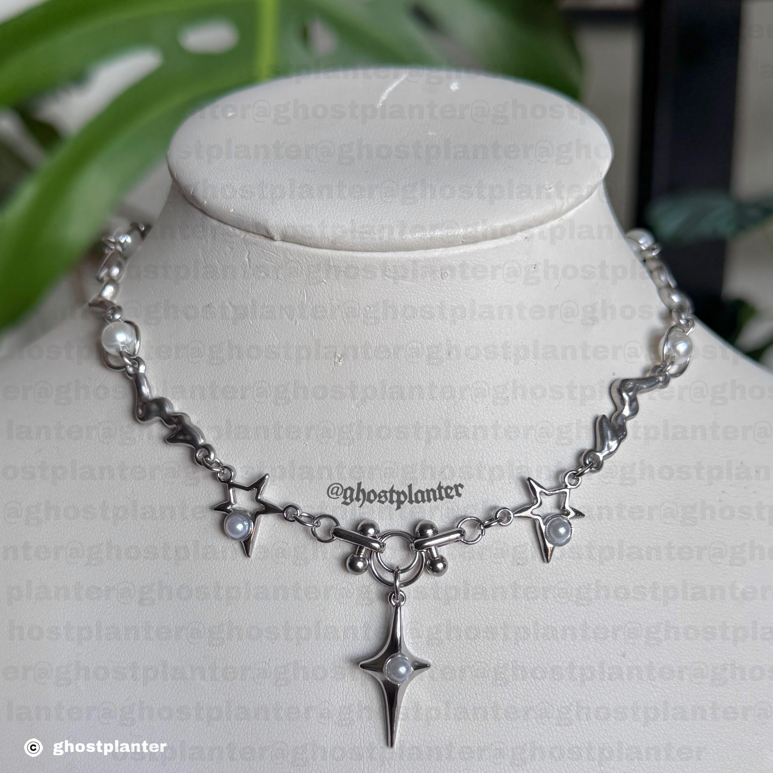 Silver Stainless Steel Simple Jimin Necklace