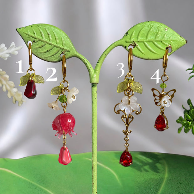 Golden or Silver Stainless Steel Pomegranate Earrings (1pcs)