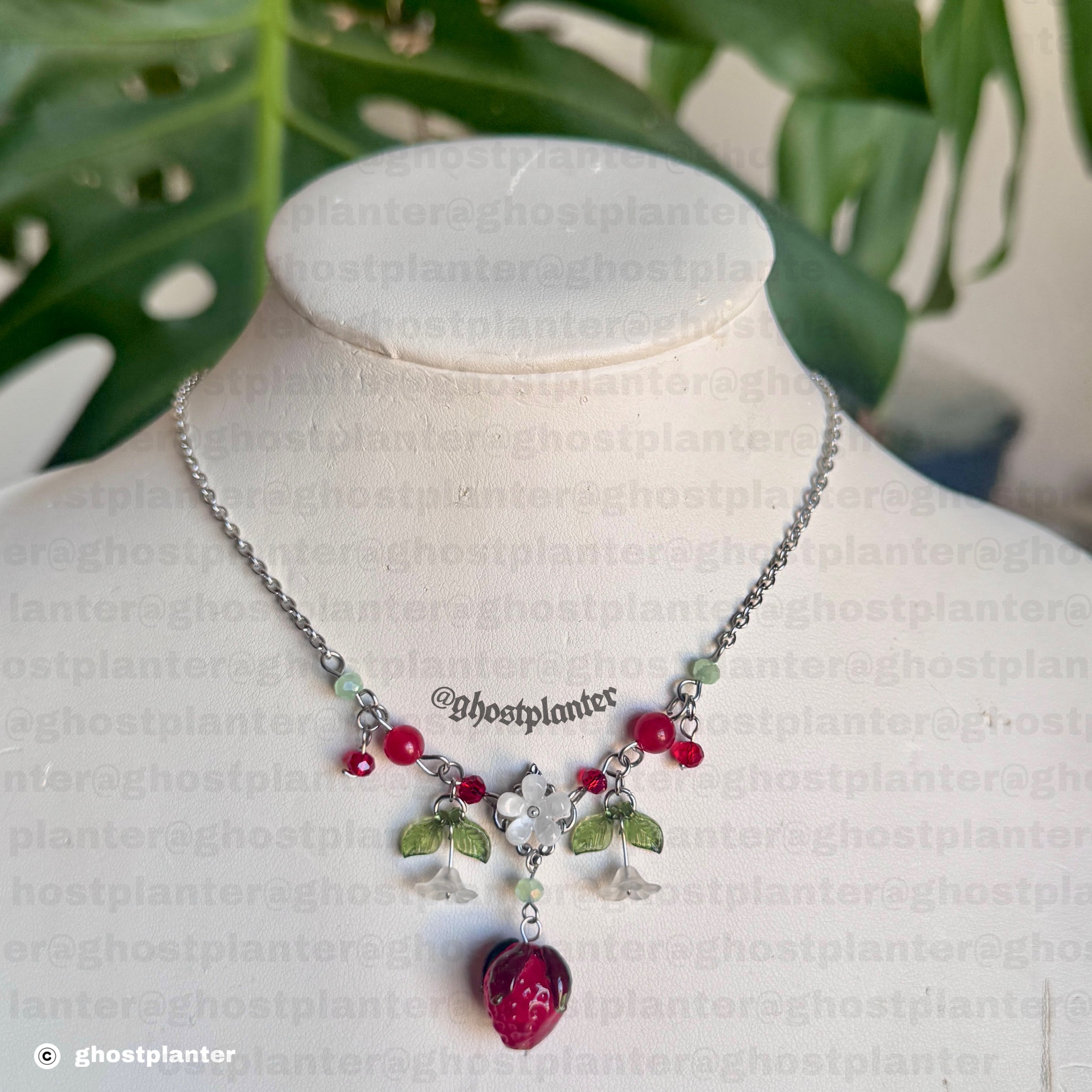 Golden or Silver Stainless Steel Strawberry Blossom Necklace