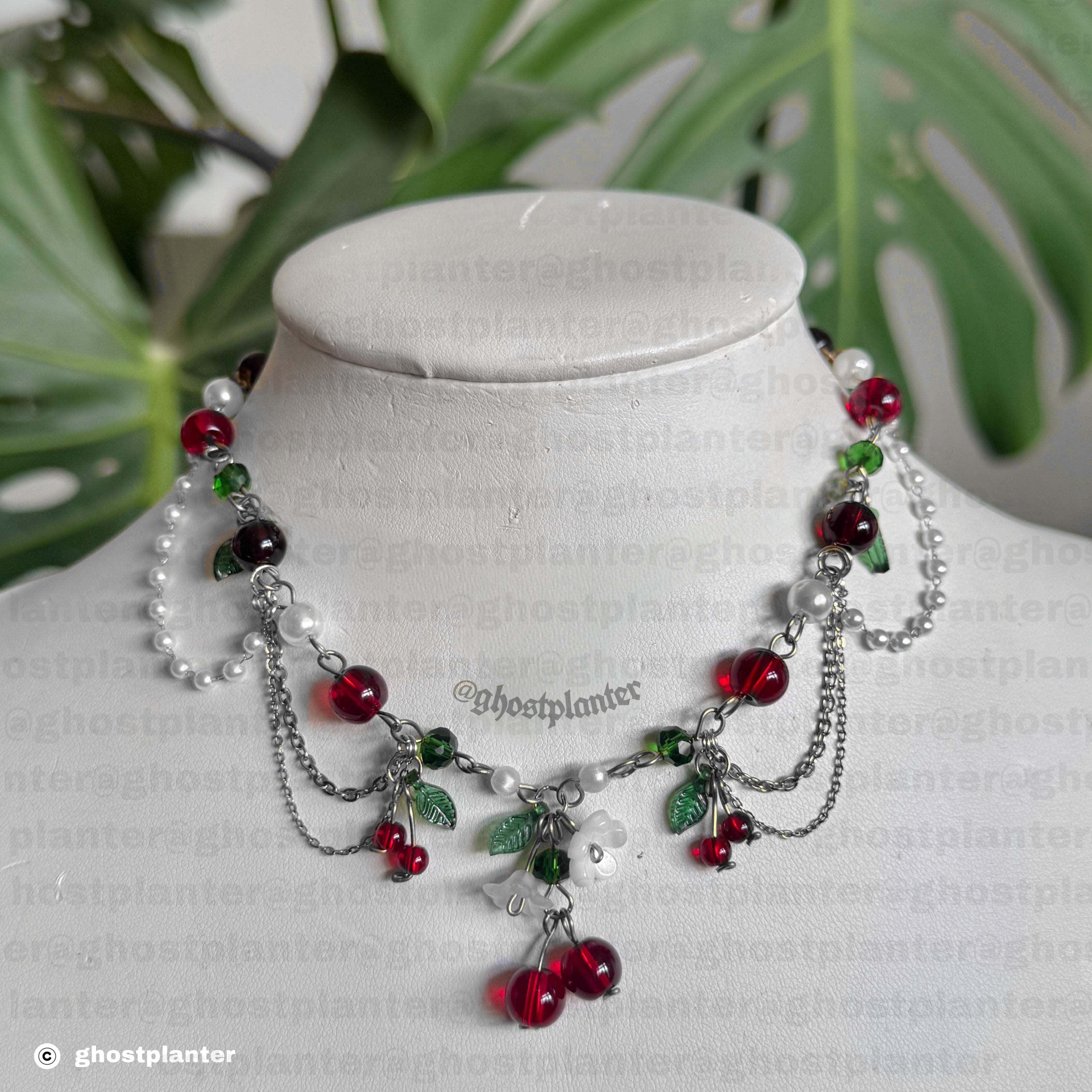 Silver or Golden Stainless Steel Cherry Necklace