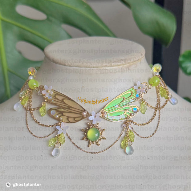 Golden Steel Spring Fairy Princess Necklace