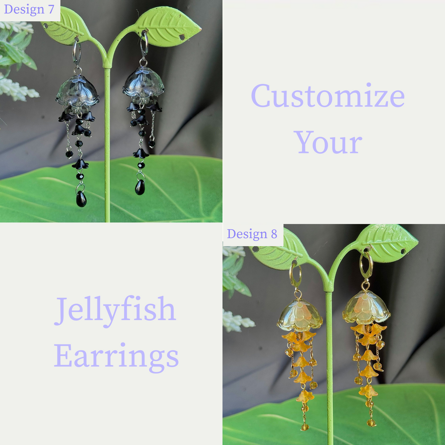 Customizable Steel Jellyfish Earrings Designs 7-8