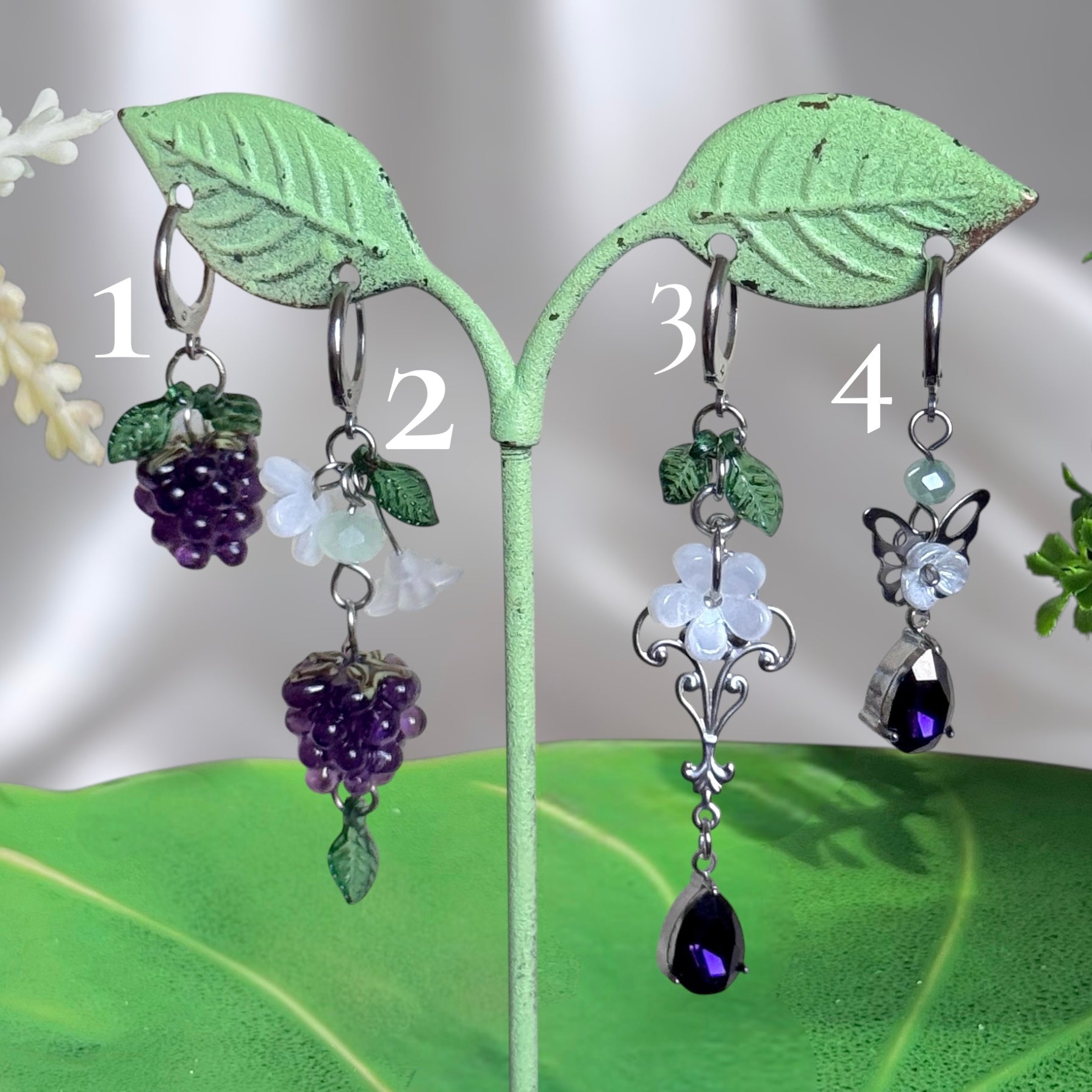 Golden or Silver  Stainless Steel Blackberry Earrings (1pcs)