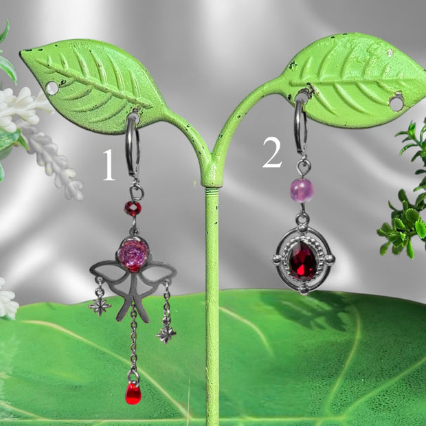 Silver or Golden Stainless Steel Autumn Witch Earrings 1pcs